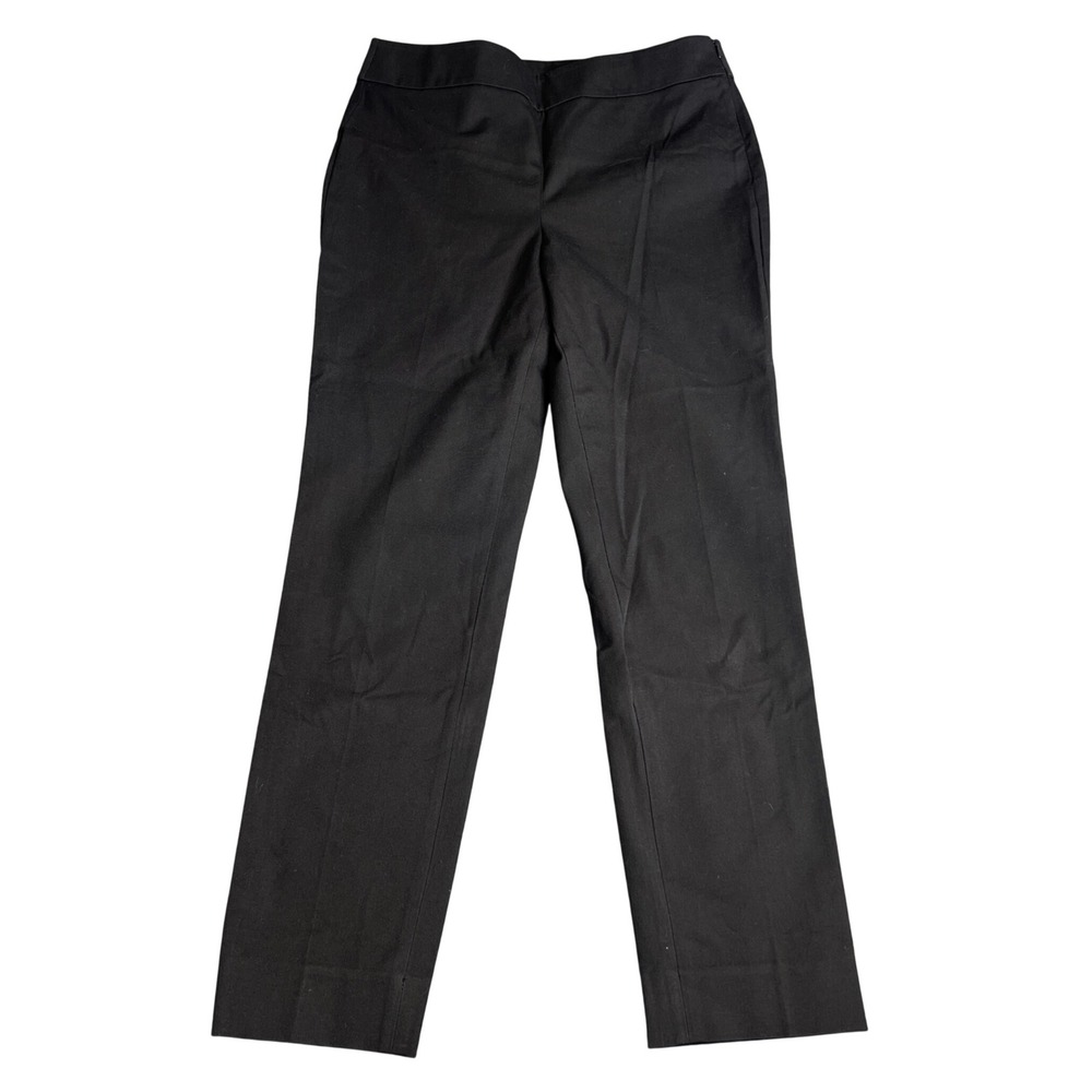 Talbots Chatham Ankle Pant Womens 6 Black Side Zip Stretch Cotton Blend Tailored